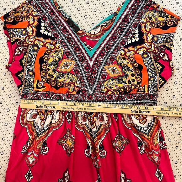 Kiara XL Pink Boho Midi Dress - Picture 9 of 10